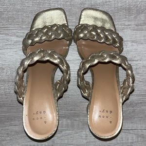 Braided gold heels size 7 from Target’s “A New Day”